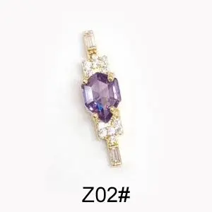 Z02 5 шт./лот, черный/белый/красный длинный Шпат, 3D сплав, циркон, аксессуары для дизайна ногтей, роскошные хрустальные металлические украшения ногтей, кулоны для красоты ногтей - Цвет: Z02