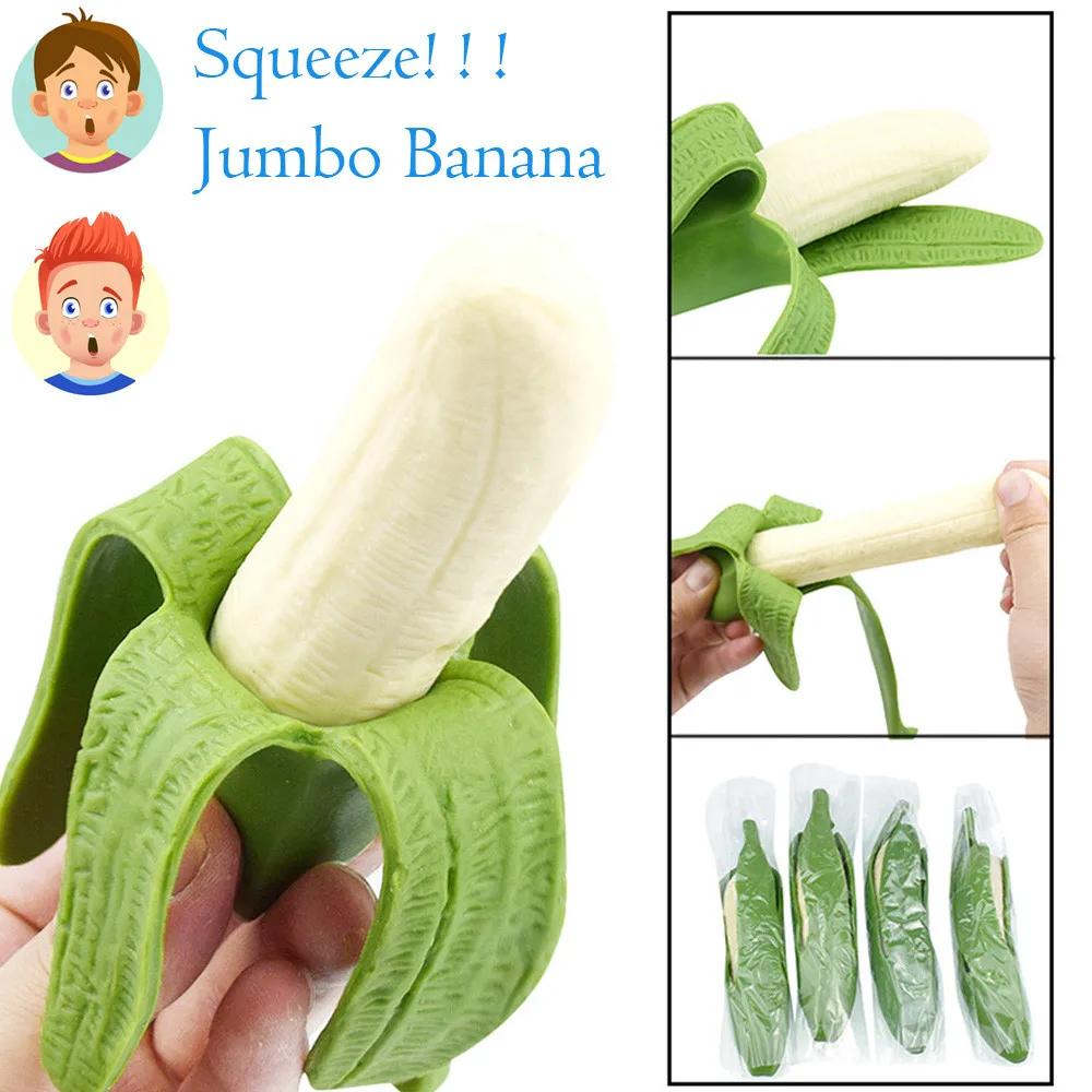 Моделирование Jumbo банановый Squishy мягкие Исцеление весело каваи игрушка для снятия стресса в игрушки для детей, подарки на день рождения, Прямая поставка