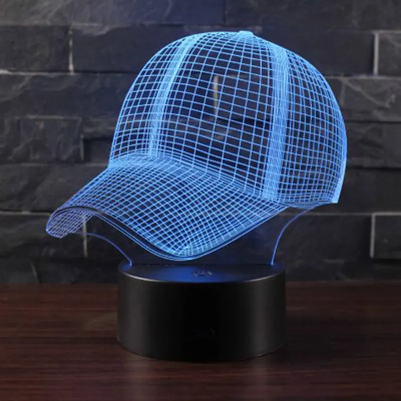 Sport hats Спортивные шляпы тема 3D светодиодный лампа светодиодный ночник 7 цветов изменить сенсорный Настроение лампы Рождественский подарок Dropshippping - Испускаемый цвет: Sport hats