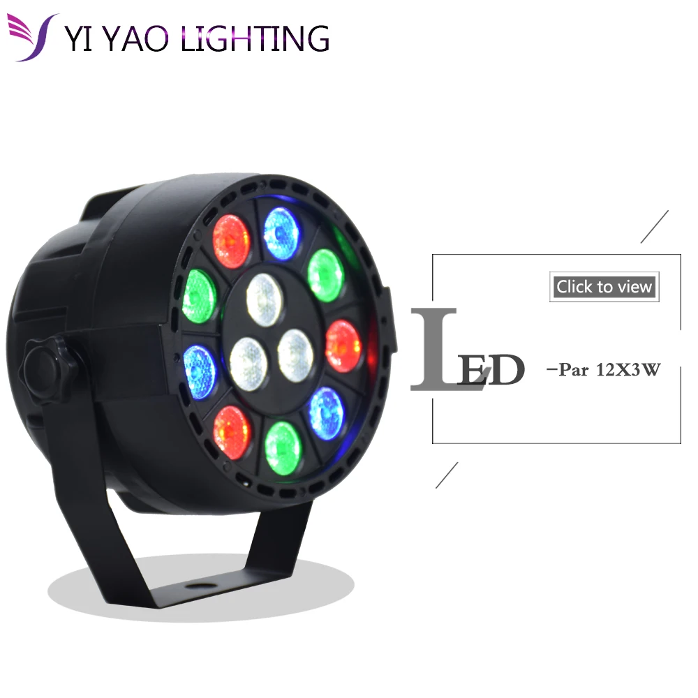 Светодиодный Par 12x3 W RGBW светодиодный etapa luz Par luz con DMX512 para диско-де-ди-Джея para proyector máquina de fiesta decoración SHEHDS de илуме