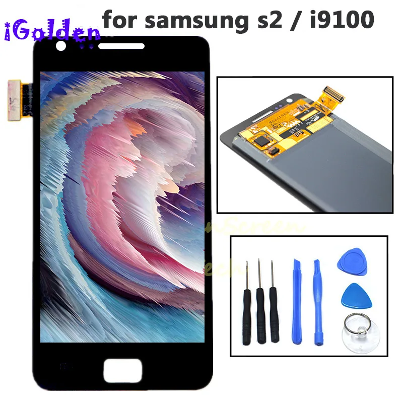 ЖК дисплей Super AMOLED для Samsung Galaxy SII S2 i9100 сенсорный экран дигитайзер в сборе с