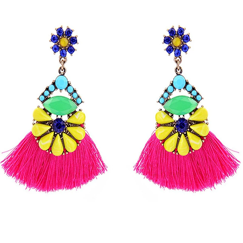 Короткое платье Кисточкой падение/Длинные висячие серьги с Стразы