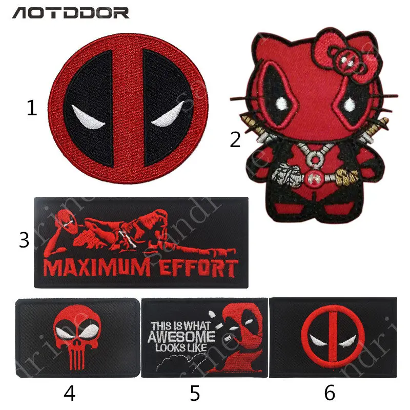 

Военная армейская тактическая вышивка Deadpool, максимальная эффективность, патчи для одежды, эмблема