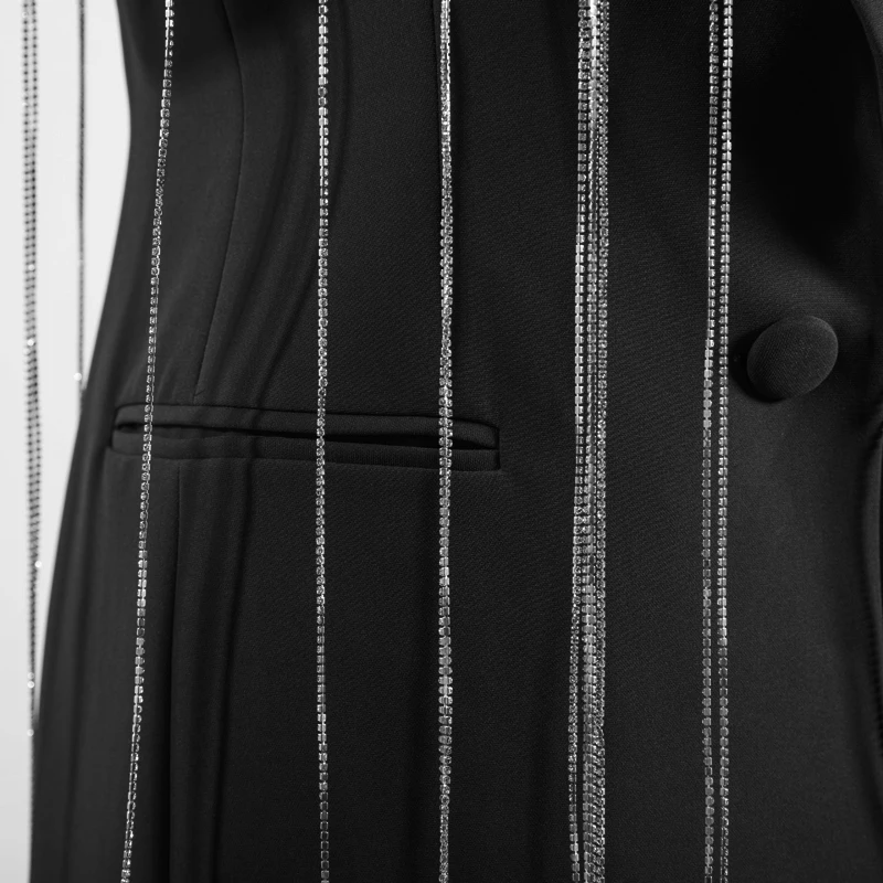 GETSRING Женский блейзер весенняя куртка длинный костюм Блейзер Алмазная цепочка с