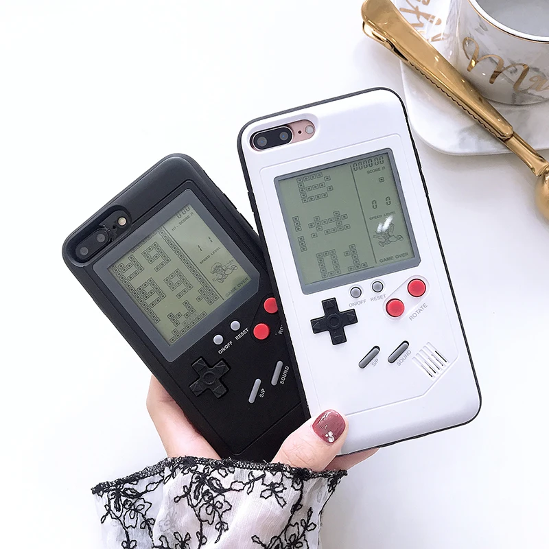 GlamPhoneCase Classic Gameboy Tetris Phone Case for iphone X 8 8plus 6 6plus Hard Cover 7plus 7 6S 6Splus Cute | Мобильные телефоны