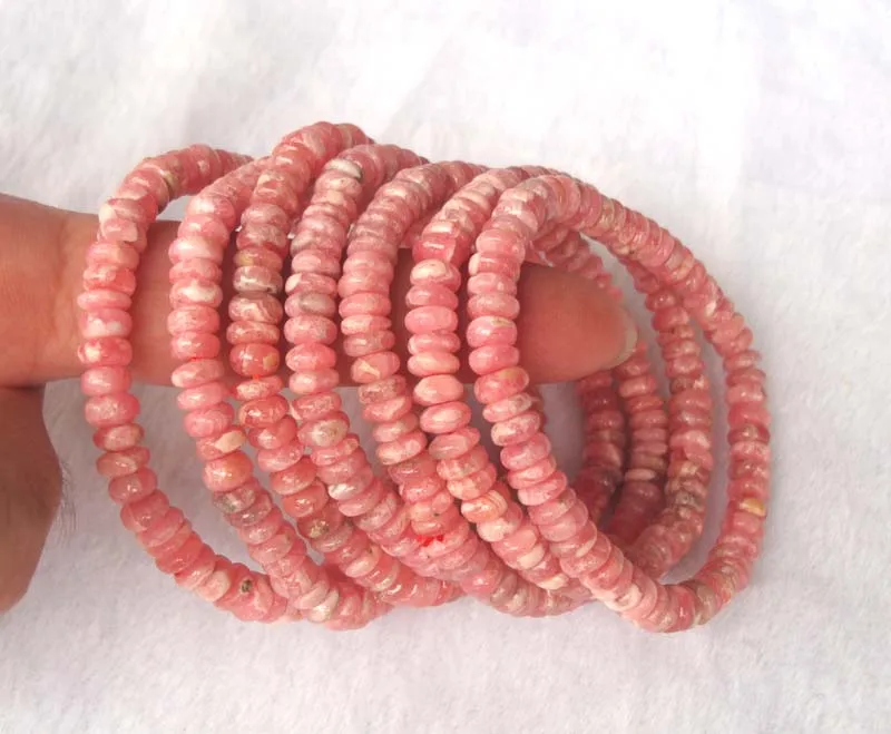 Rhodochrosite браслет из натуральных бусин Женские Ювелирные изделия аксессуары для