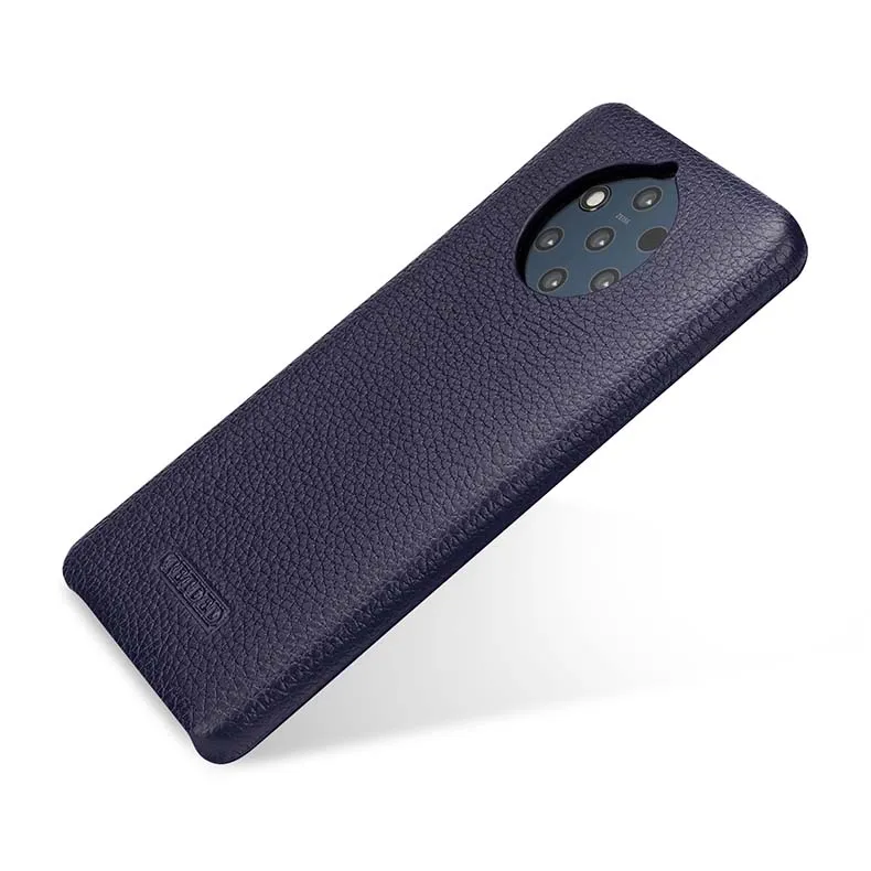 Синий Чехол из натуральной кожи для NOKIA9 PureView Ручной Работы Роскошный чехол для телефона NOKIA 9 PureView Fundas Skin - Цвет: Синий