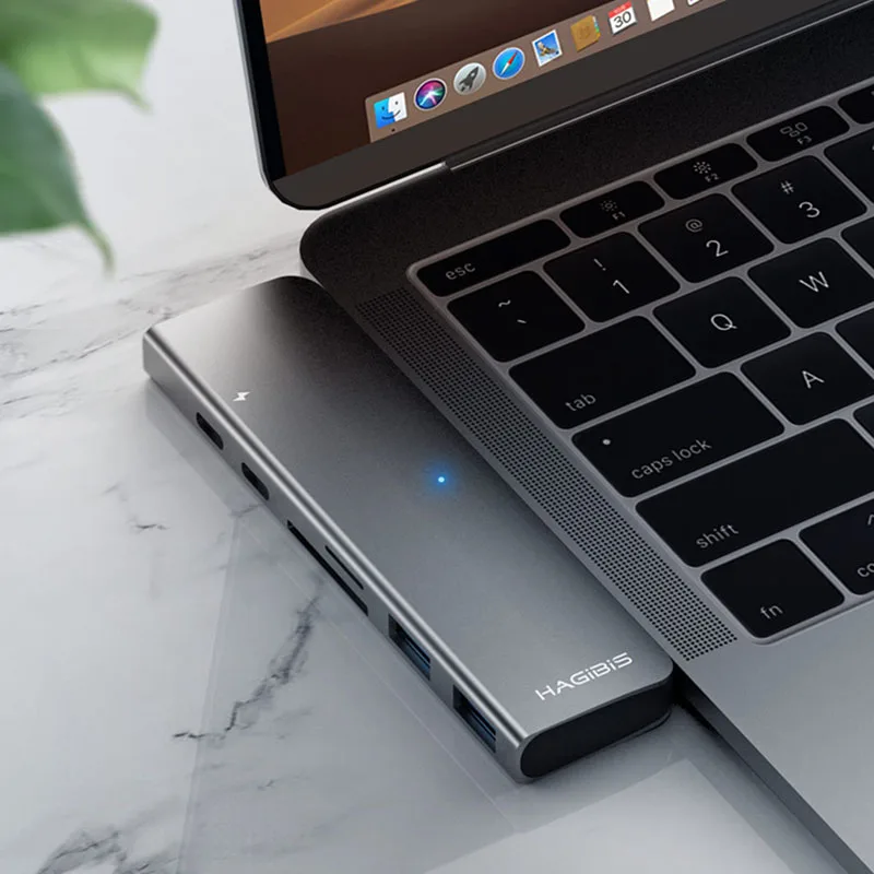 Многофункциональный расширитель 7 в 1 для Xiaomi hagios type-C с интерфейсом Thunderbolt 3/HDMI/TF слот для карт/USB 3,0