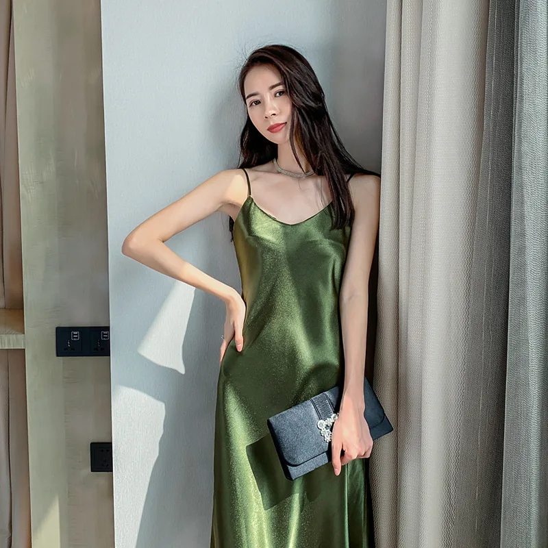 Новое поступление 2019 года для женщин элегантное платье глянцевый без бретелек