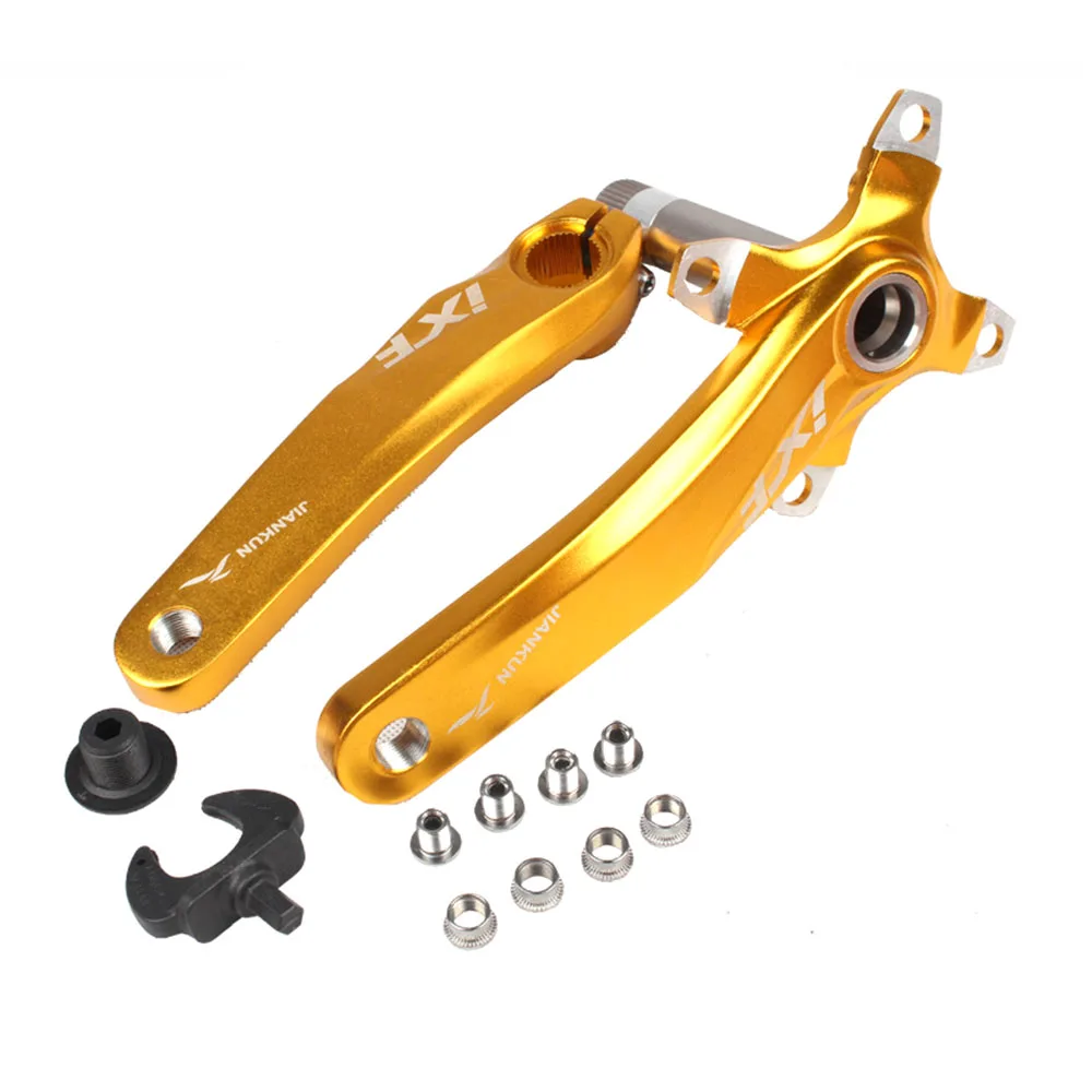Gold-crank JIANKUN IXF MTB шатун 104BCD цепь Горного Велосипеда Цепь для дорожного велосипеда кольцо цикл 170 мм кривошипный набор винт Нижний Кронштейн BB - Цвет: Gold-crank
