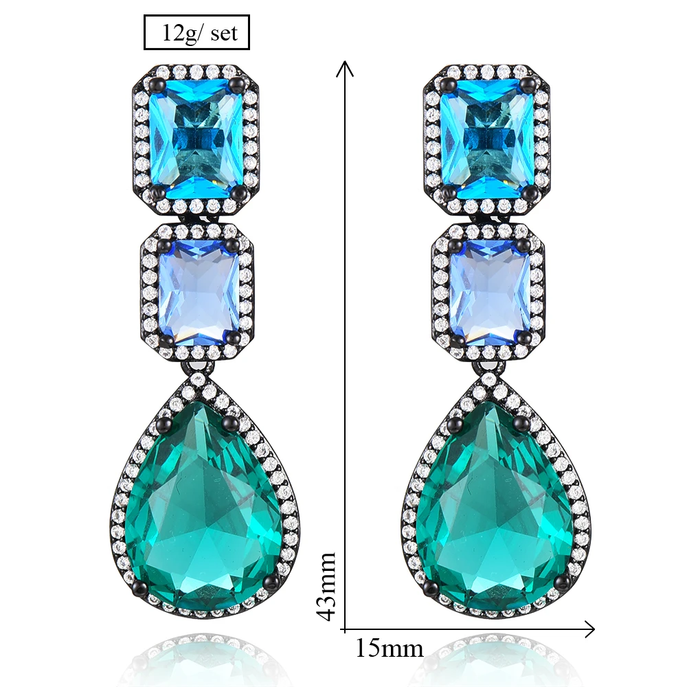 

missvikki Exclusive Handmade Fahsion Clear Crystal Drop Earrings for Women Bride Wedding Prom Party Show Earring Jewelry