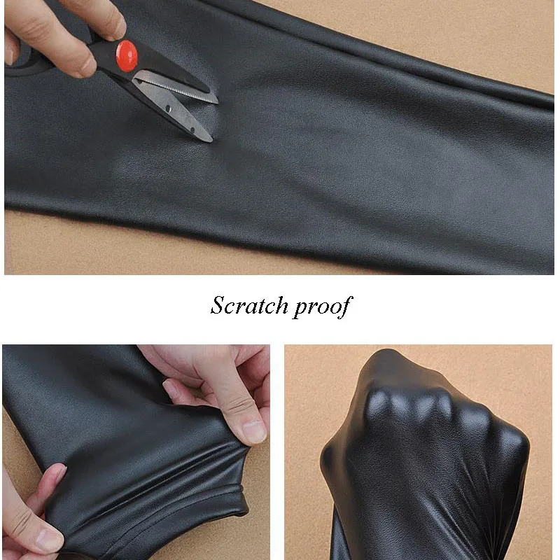 

LANSWE 2017 New High rise women PU leather pants Solid sexy silm female legging lady water-proof pencil pants woman hosiery
