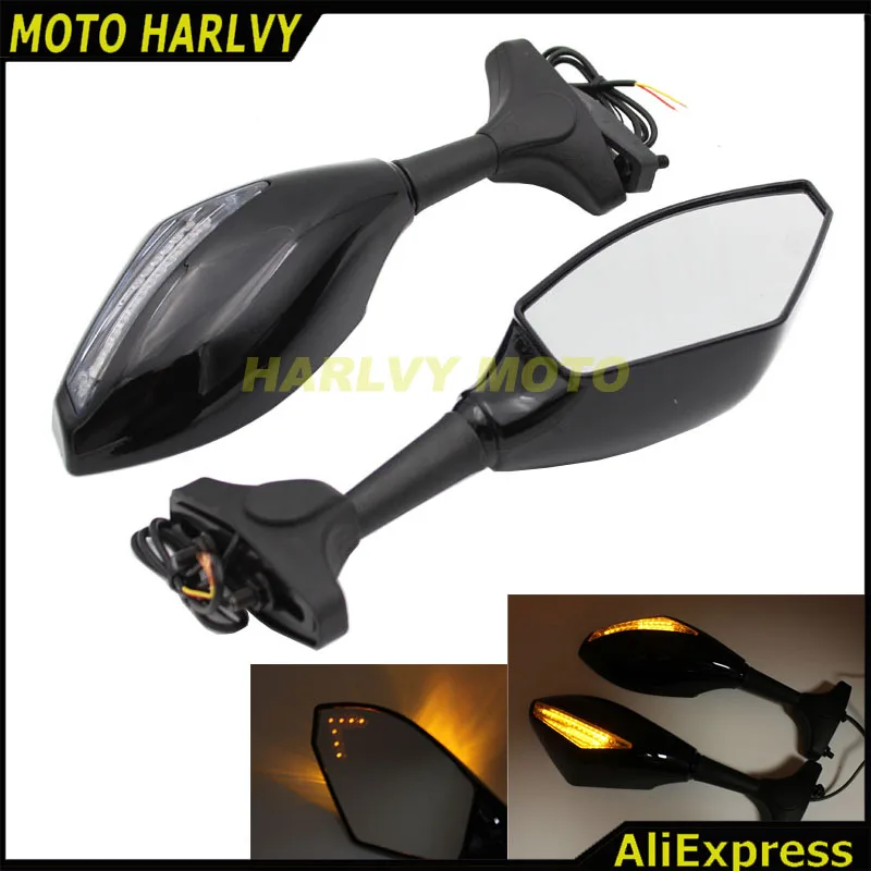 

New Motor Accessories Motorcycle LED Turn Signals Rearview Sport Bike Mirrors for HONDA SUZUKI KAWASAKI YAMAHA Ducati