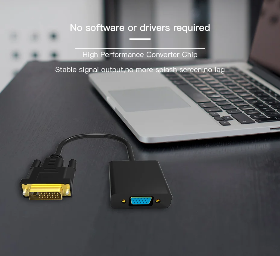 C-BOX DVI To VGA Adapter D Audio Cable For PC Projector HDTV 1080P 24 1 Converter Video Cables | Электроника