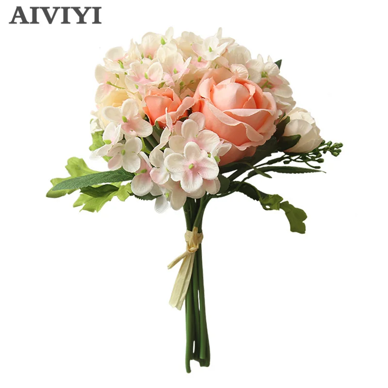 

Foreign trade excellent product artifical flower rose hydrangea Christmas day home decoration wedding holding flowers DIY