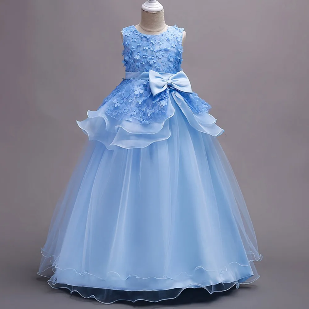Vestidos/платье для девочек 2018 одежда принцессы Элегантное Длинное платье без