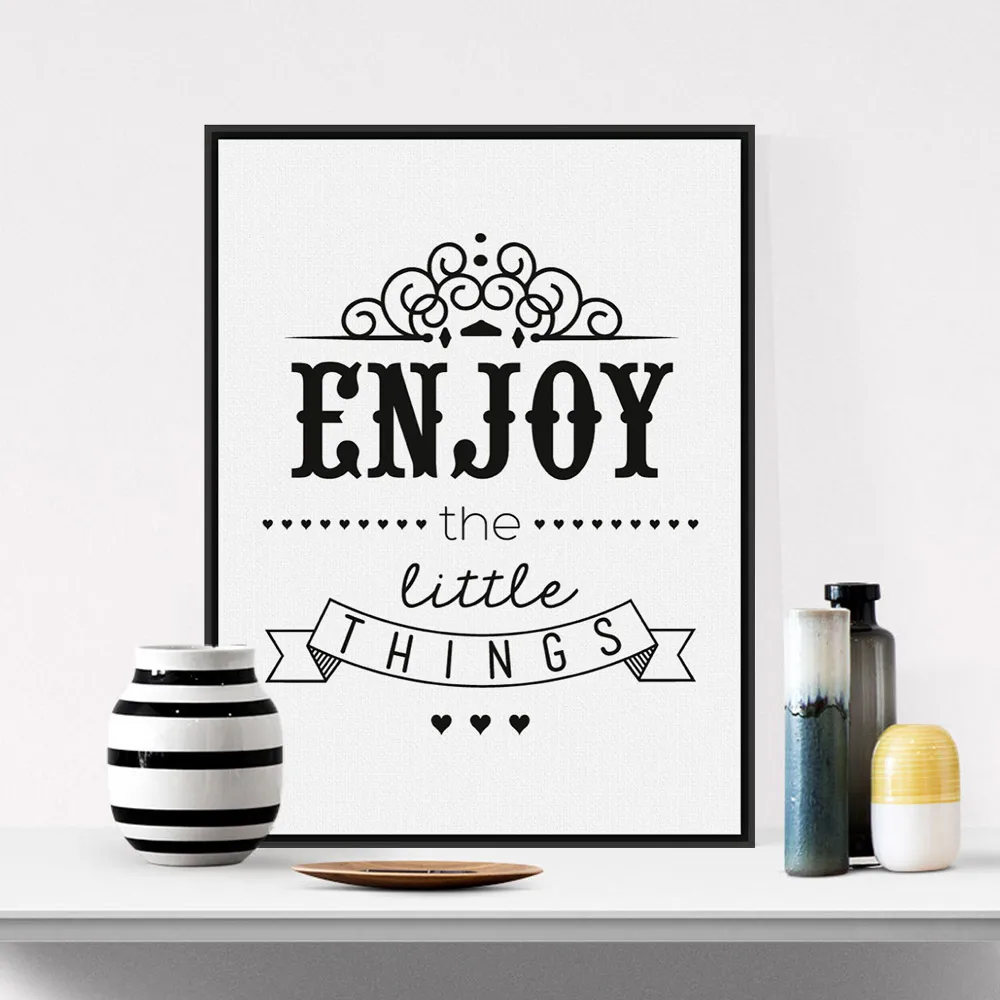 

Angel's Art Unframed Black And White ENJOY Motivational Life Quotes Print Modern Wall Decor Poster