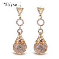 luxury large dangling earrings big ball drop great quality jewelries crystal zirconia brincos joyas drop earring jewelry