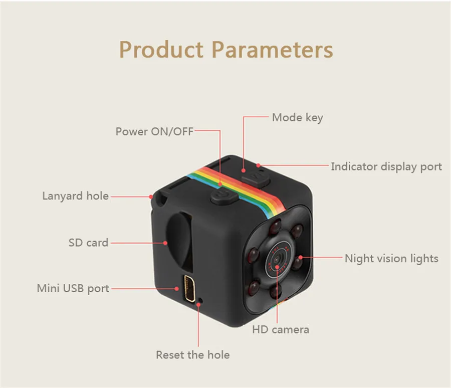 140 Degree Big Wide Angle Mini Camcorder Night Vision Small Camera 1080P HD DV Motion Detection | Электроника