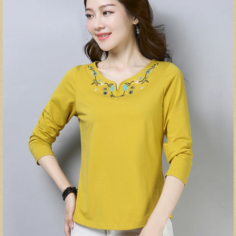 Embroidery blouse women shirts casual plus size korean shirt womens tops and blouses blusas mujer de moda 2021 chemisier femme | Женская