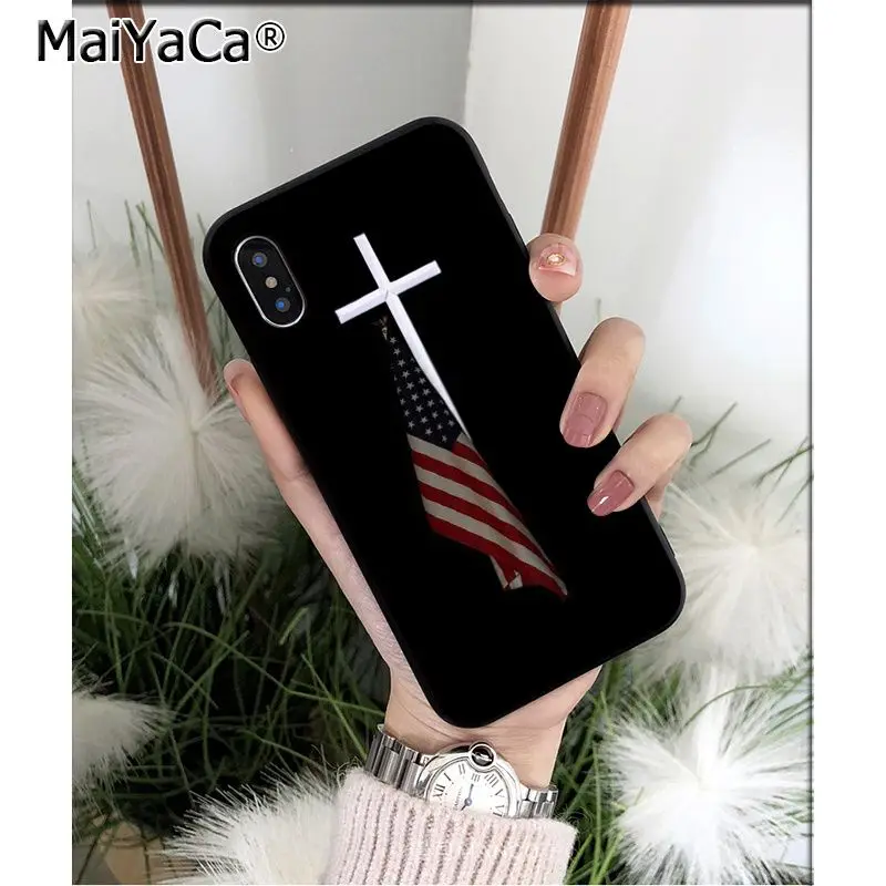 Мягкий чехол для телефона MaiYaCa с американским флагом США TPU Apple iPhone 8 7 6 6S Plus X XS MAX 5 5S
