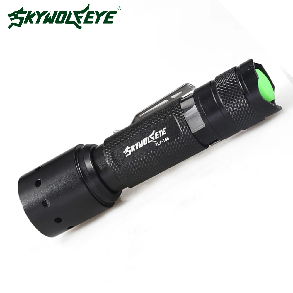 SKYWOLFEYE распродажи CREE T6 светодиодный фонарик подарки SOS Водонепроницаемый 18650