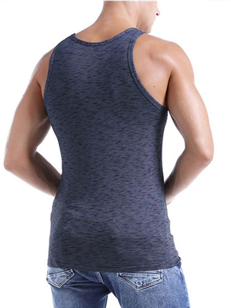 Men Lifting Tanks Vest Summer Cotton Slim Man Bodybuilding Undershirt Fitness Big Size Tops Tees Blue Purple Underwear Clothing | Мужская