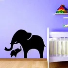 Наклейка на стену Мама и слон, Виниловая наклейка, слон для детской комнаты животных, настенный художественный декор, бесплатная доставка, p2040