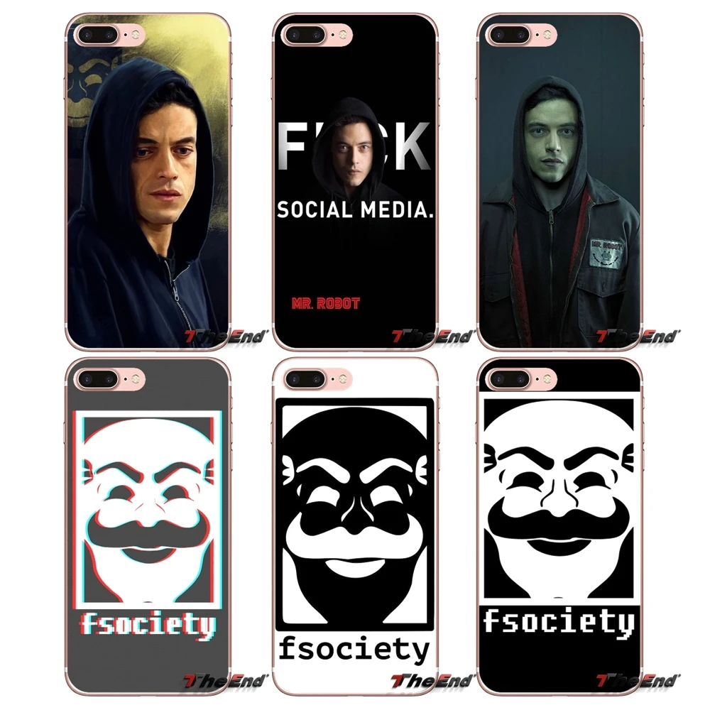 Чехол из ТПУ для iPhone X 4 4S 5 5S 5C SE 6 6S 7 8 Plus Samsung Galaxy J1 J3 J5 J7 A3 A5 2016 2017 Fsociety Mr Robot Elliot Alderson|tpu
