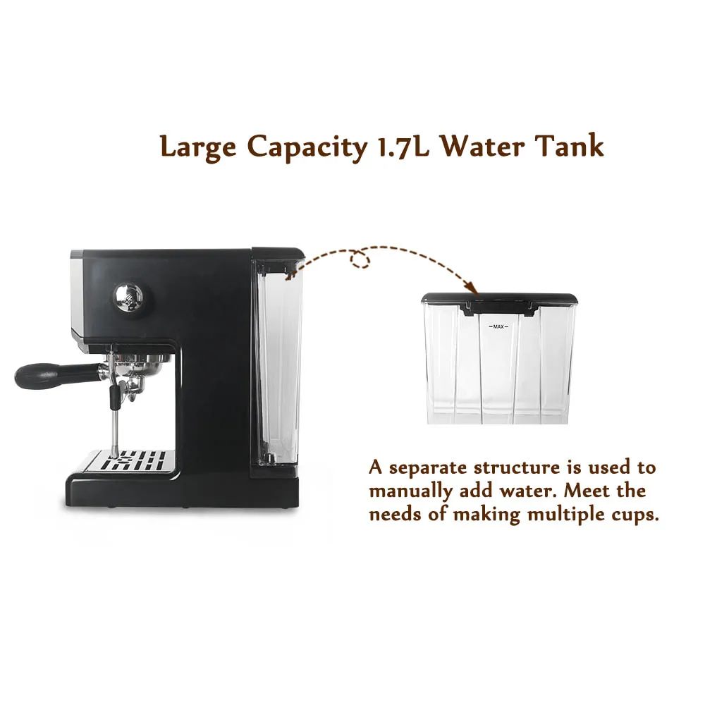 ITOP Бытовая Полуавтоматическая эспрессо-Кофеварка, многофункциональная 15 бар капучино латте молочная пена кофеварка