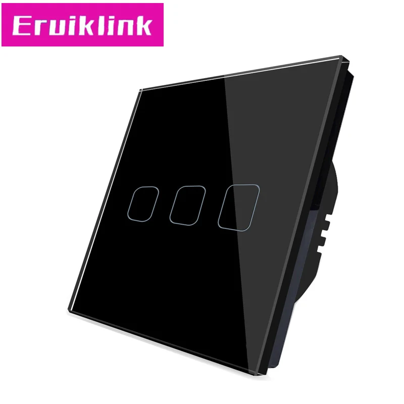 Стандарт ЕС/Великобритании настенный сенсорный выключатель Eruiklink 1 банда/2 банды/3