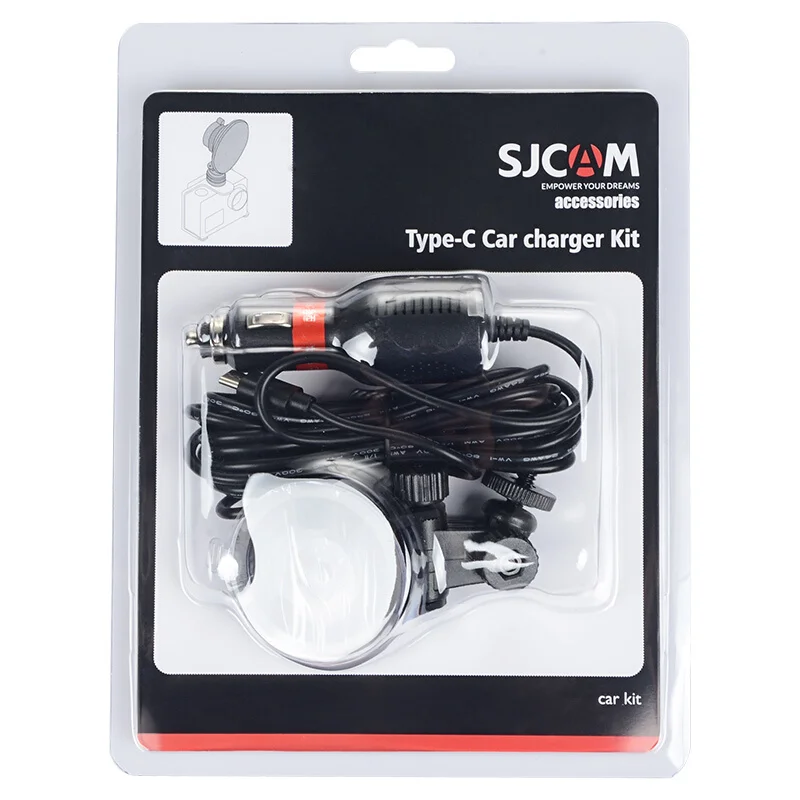 Автомобильное зарядное устройство SJCAM SJ8 Series + держатель в автомобиль на присоске