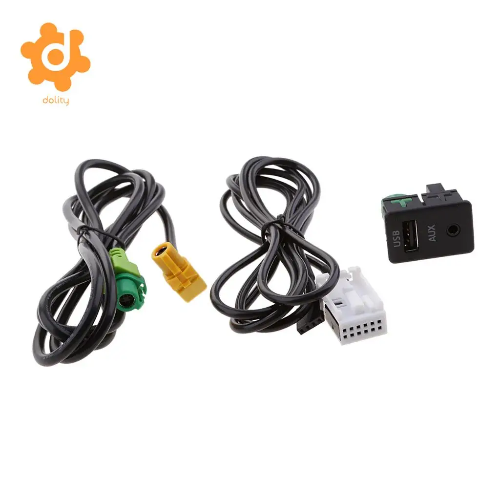 Dolity Автомобильный USB AUX аудио вход кабель адаптер штекер комплект для VW Passat B6 B7 CC