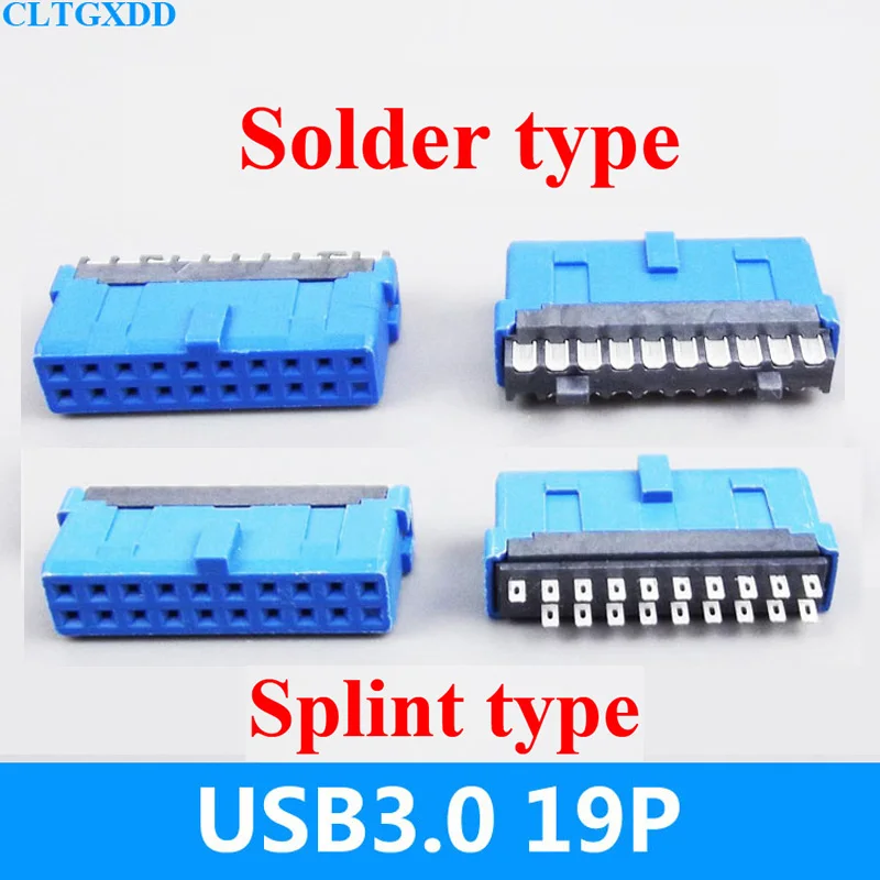 

High quality USB3.0 19P=20P 19 pin 20 pin plug male connector female socket for DIY USB3.0 cable PCB board repair parts