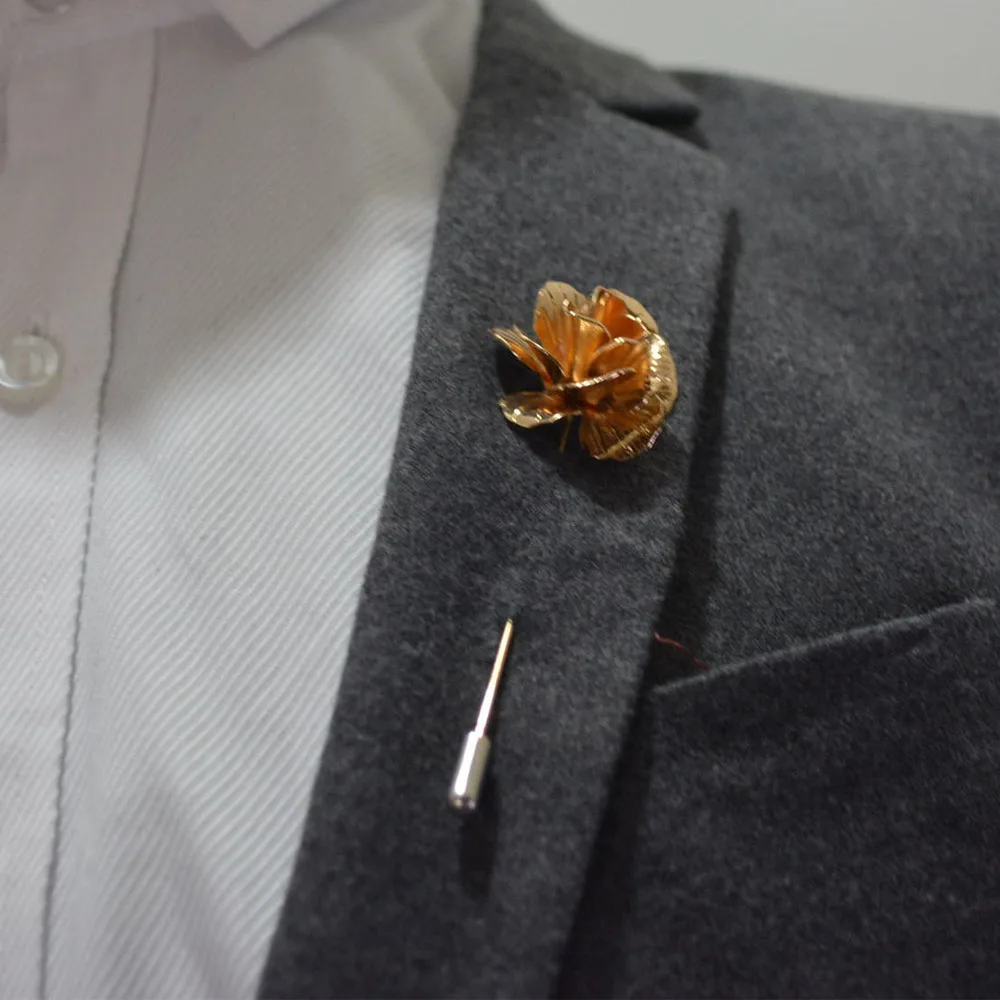 Mdiger модная брошь из металла цветок отворот булавки для мужчин костюм роза