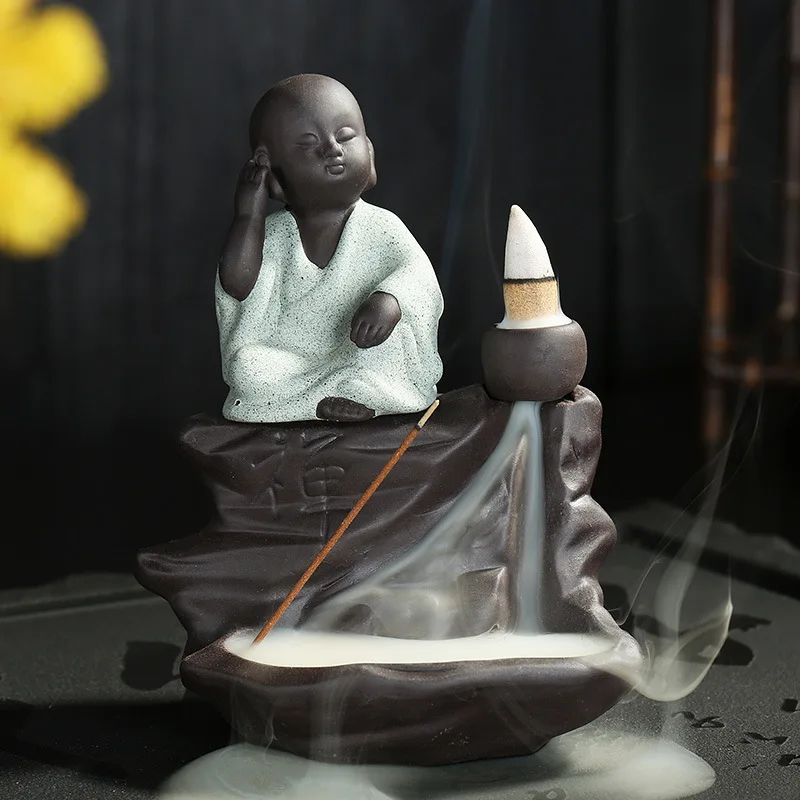 Домашнее украшение буддистская зернистая керамическая курильница маленькие