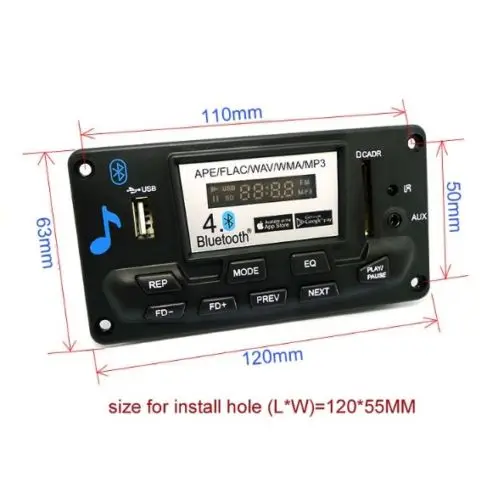 1 шт. 4 0 Bluetooth MP3 декодирующая плата модуль LED DIY AUX FM папки переключатель|mp3 decoder board|mp3
