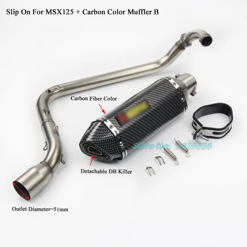 2 MSX125 полный Системы слипоны для Honda msx 125 мотоцикл модифицированный выхлоп комплект глушителя труба передняя Соединительная труба с Escape - Цвет: 2