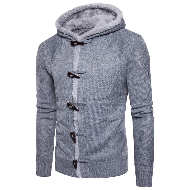 Мужская куртка-свитер ZOGAA повседневная однотонная флисовая трикотажная куртка с