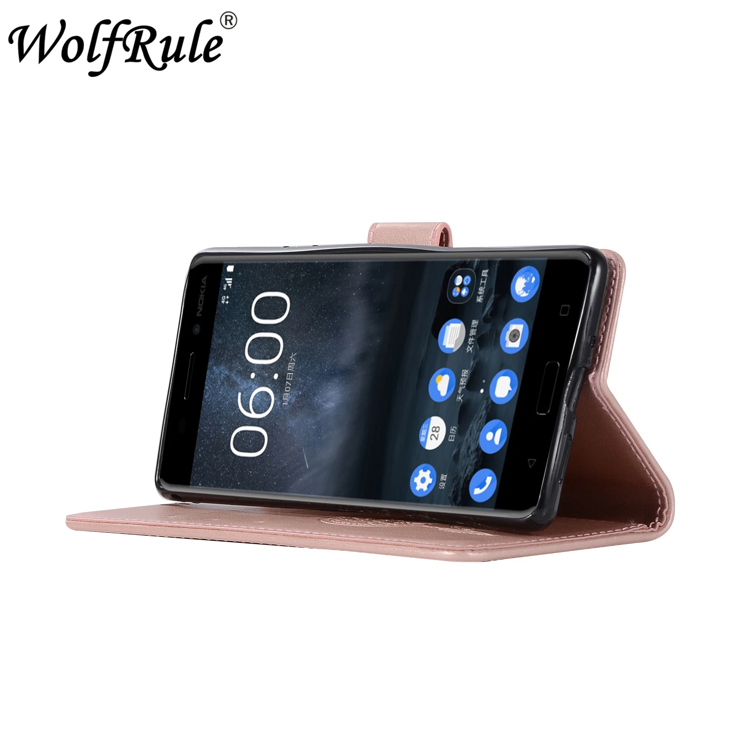 Чехол WolfRule для Nokia 3 кожаный чехол-книжка стильный мягкий чехол телефона