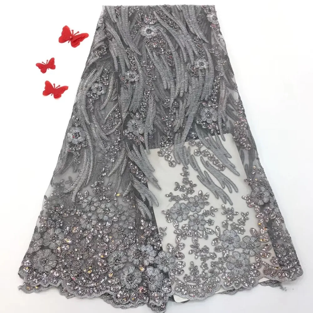 2018 последние нигерийские кружевные ткани с блестками высокого качества Тюль