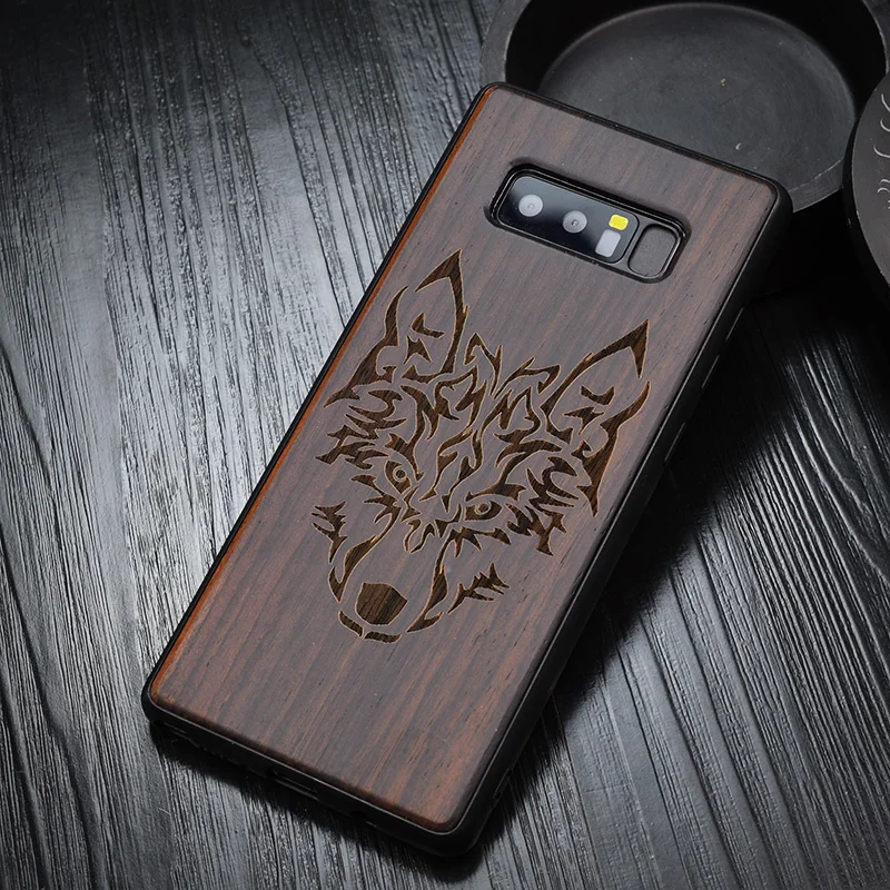 Ультратонкие черные деревянные чехлы с цветком хны для телефонов Samsung Galaxy S9 Plus