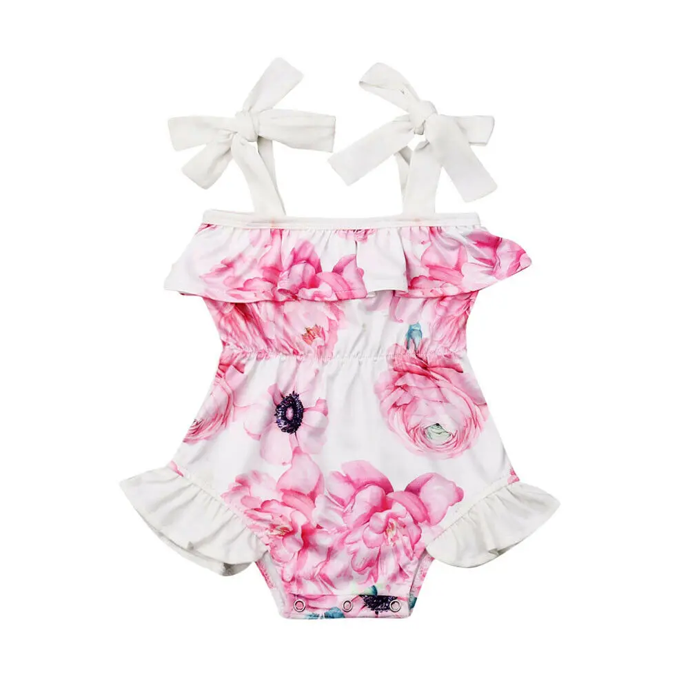 New Cute Toddler Baby Girl Floral One-Piece Sleepbag Romper Sunsuit Clothes | Мать и ребенок