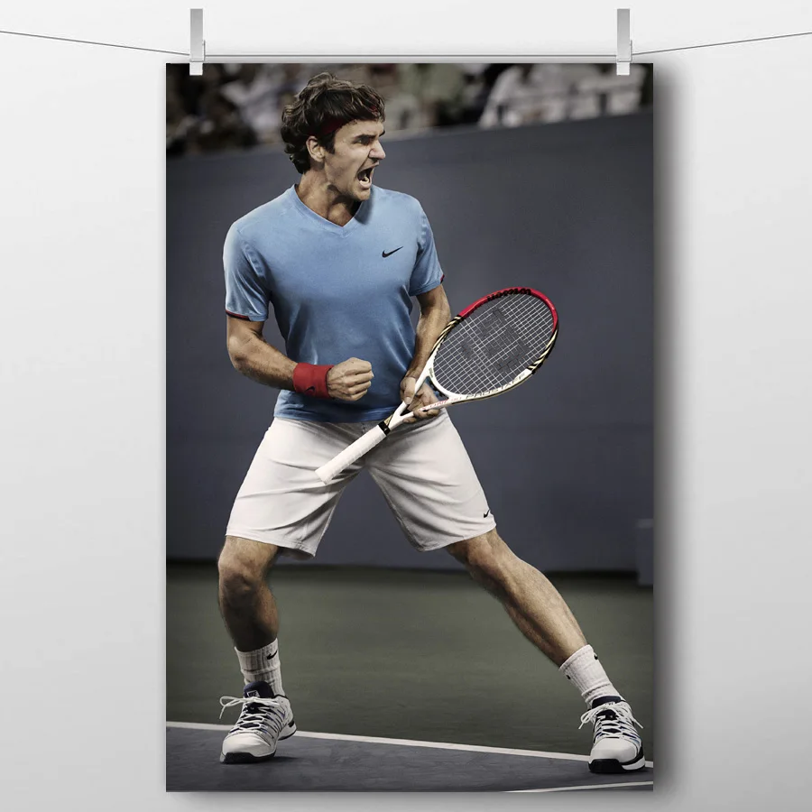 Roger Federer Wall Art Picture Sport Stars Poster Canvas Prints Paintings for living room Decor | Дом и сад