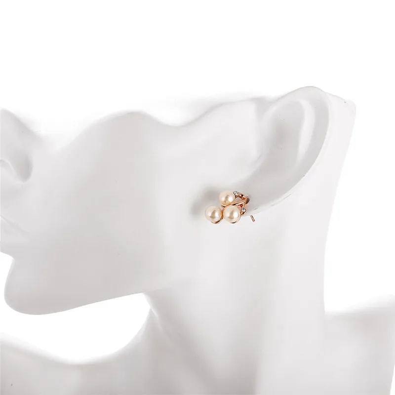 Низкая цена простой Серьги с жемчугом для женщина круглый Серьги-гвоздики