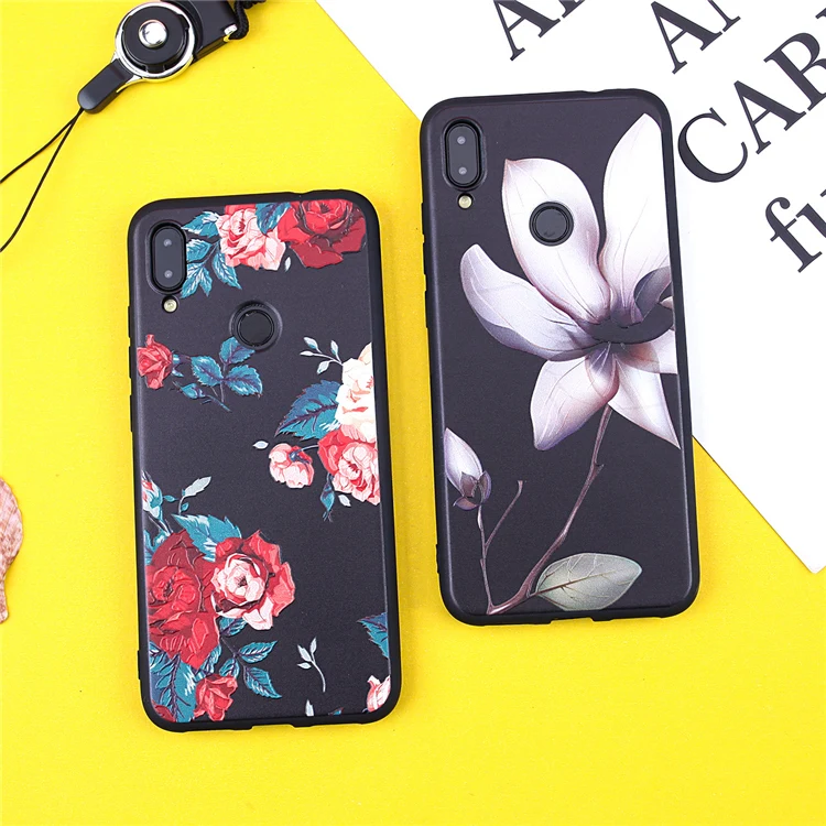 BROEYOUE Case For Redmi 4X Note 7 6 5A 5 Pro 4A Plus 3D Relief Flowers TPU Xiaomi Mi9 A1 5X 5S 6X 8SE |