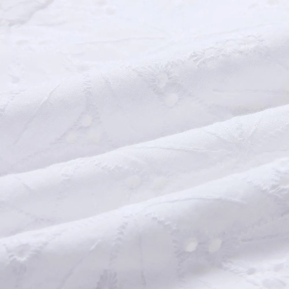 Женские кружевные свободные белые топы с открытыми плечами и длинным рукавом