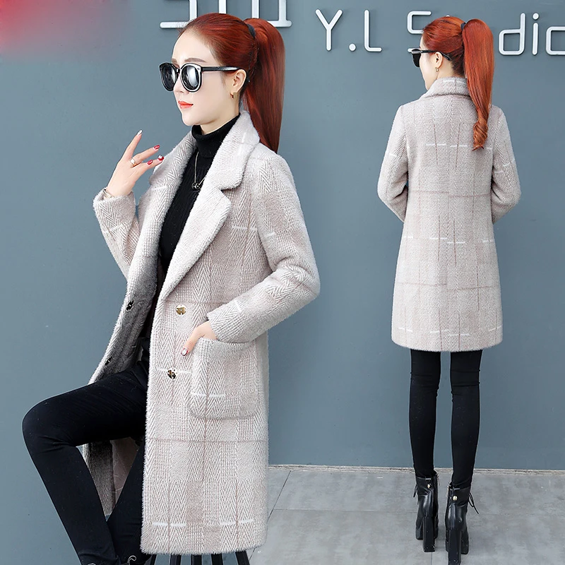 Зимняя женская куртка новинка модное утепленное шерстяное пальто из