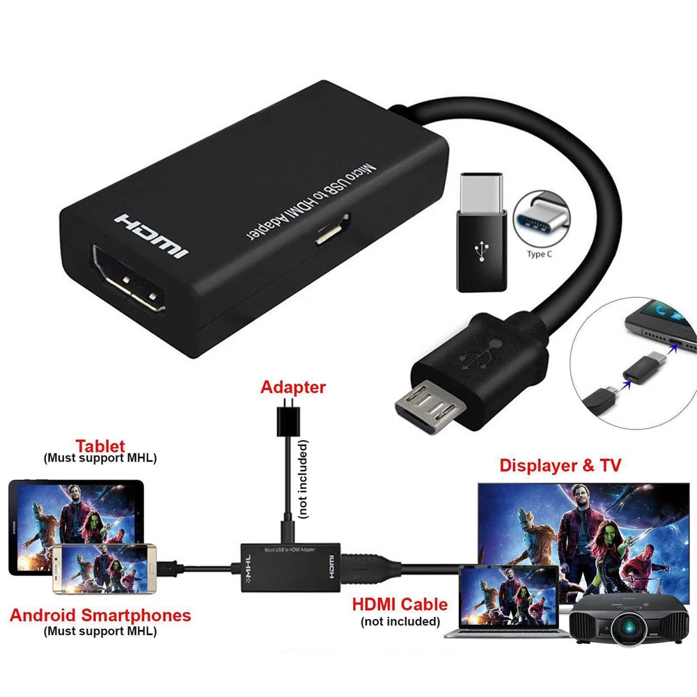 Кабель адаптер Micro USB HDMI для телефонов на Android LG Huawei Samsung Sony HTC кабель