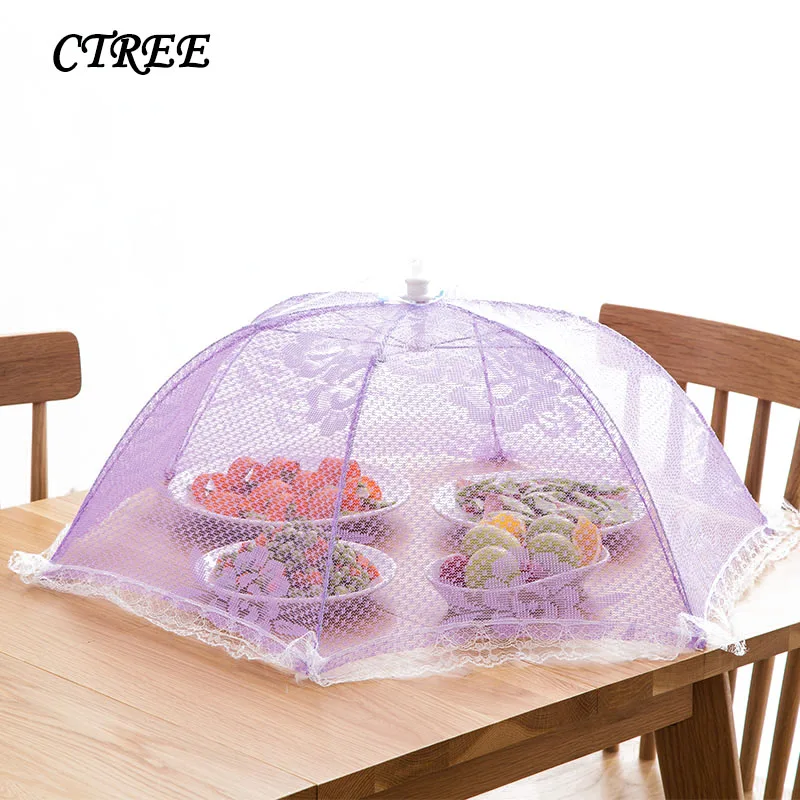 CTREE Fold Food Cover Umbrella-Shaped Anti-flies Printing Flowers Dining table Cooking Covering Kitchen Accessories C742 | Дом и сад